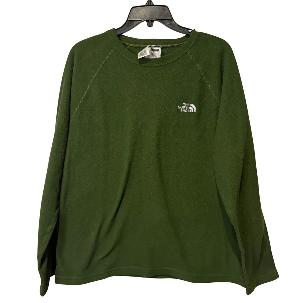 The North Face‎ Polartec Fleece Pullover Mens Medium Green Crewneck Sweatshirt